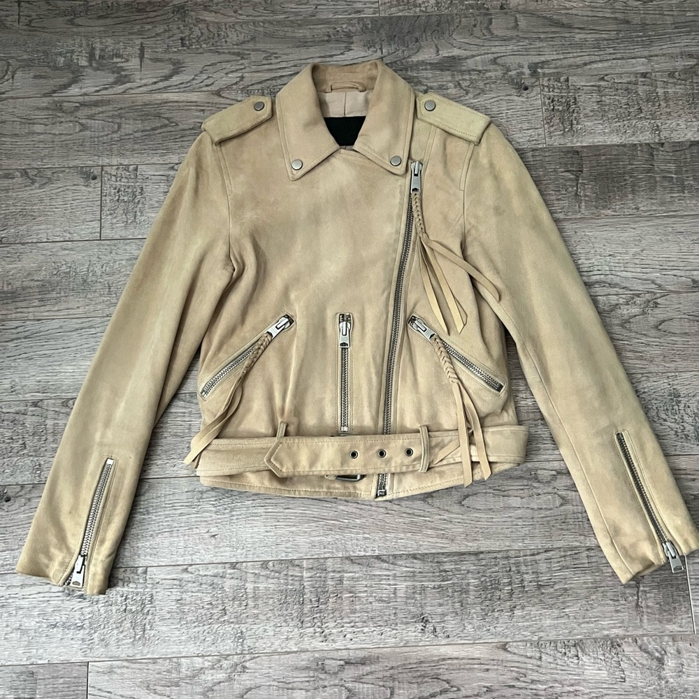 All Saints Tan Suede Women's Jacket US 0